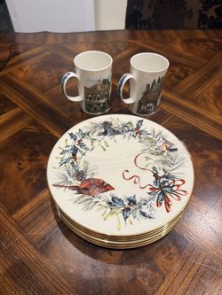 Lenox Christmas China Set Of 6 Plates 