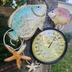 Fish Thermometer, Wall/Fence Decor, Garden Decor, For Indoor/Outdoor Use