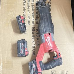Milwaukee Fuel Sawzall with 3 Batteries 