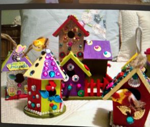 Art Bird Houses - hand painted