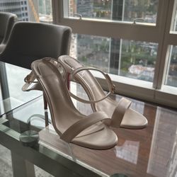 Red Bottom Christian louboutin White Strap Sandals