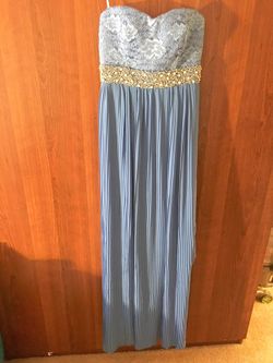 Long light blue dress