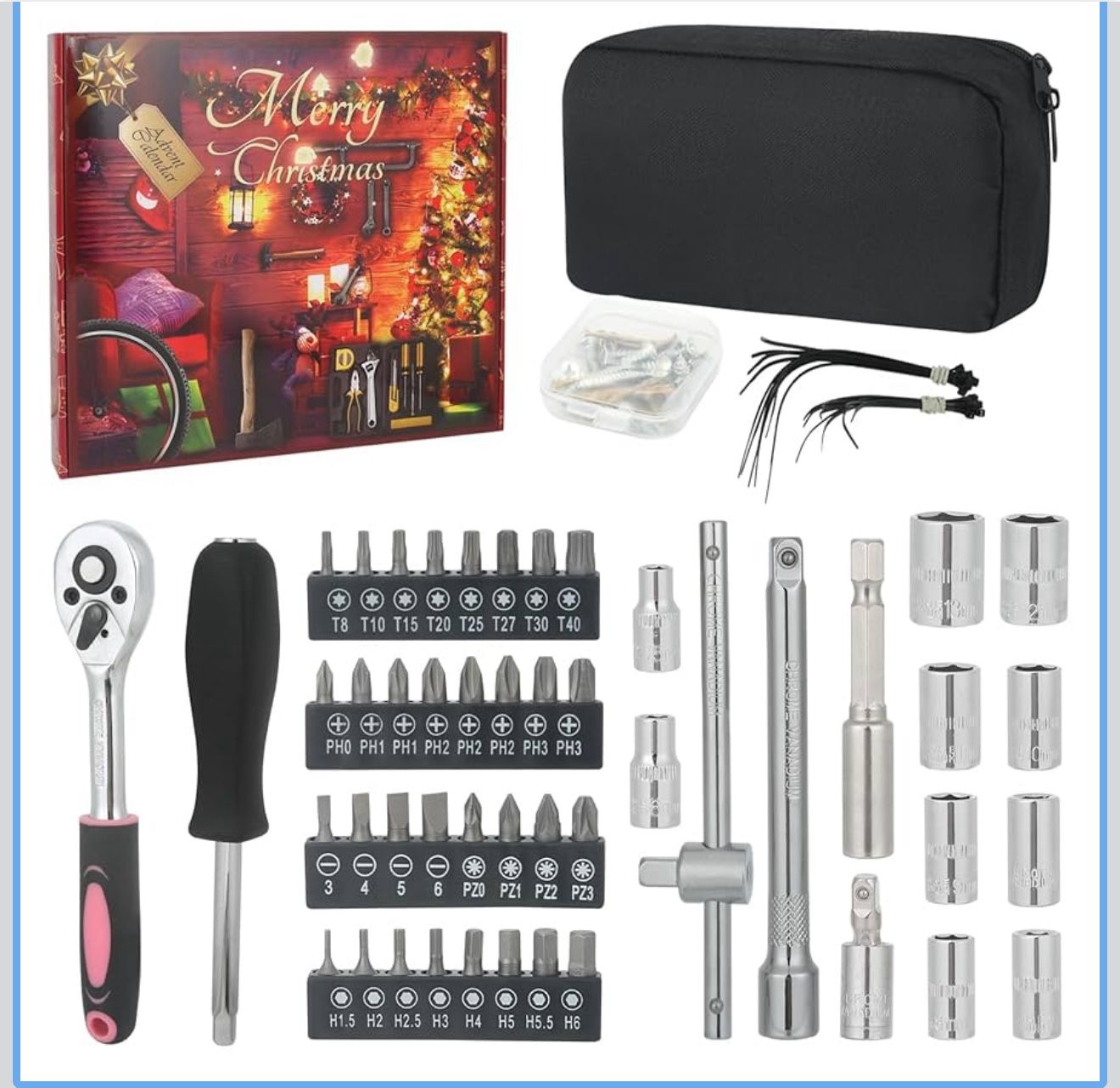 Advent Calendar 2025, Tool Advent Calendar for Adults Teen Men Women, 24 Days Christmas Countdown - 2025 Xmas Holiday Surprise Tool Set Gifts for Men