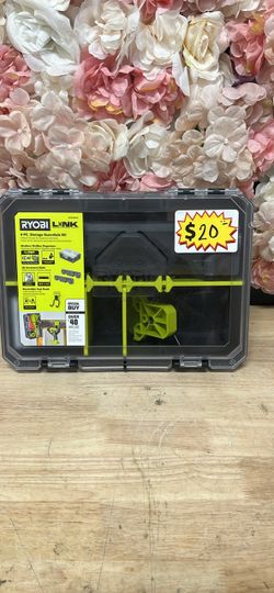 RYOBI LINK Compact Tool Storage Essentials Kit SB with (1) Link Acc Rail (1) Med 13 in Slide Box Parts Org (1) Rev Tool Hook