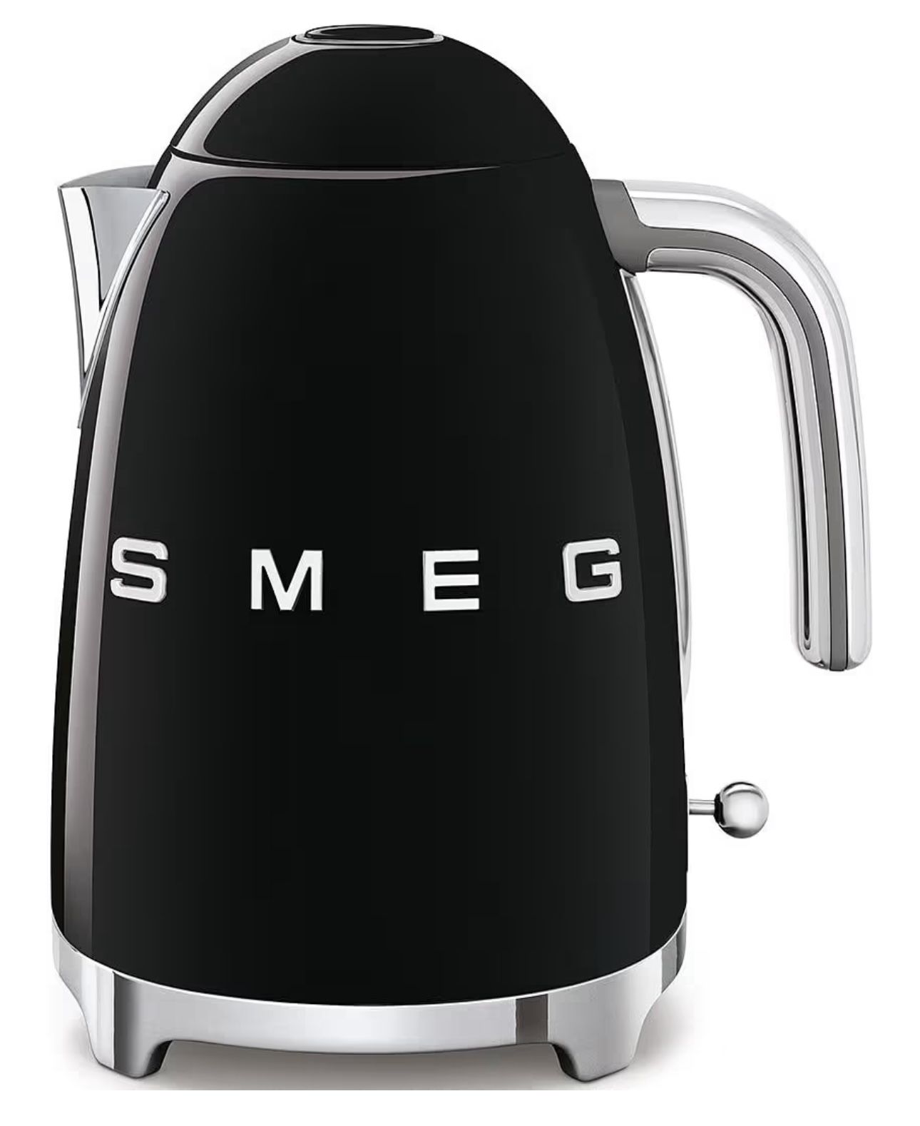 SMEG 50's Retro Style Electric Water Kettle with Automatic Shutoff, Removable Base, and Water Indicator, KLF03BLUS, Black