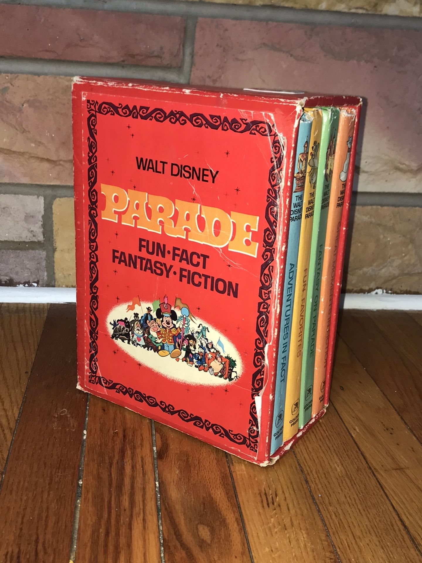 Vintage 1970 Walt Disney Parade Fun Fact Fantasy Fiction Books Set Of 4