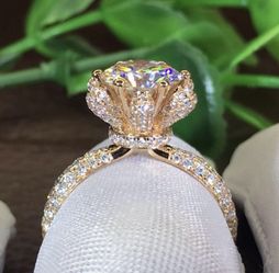 New 18 k rose gold engagement ring wedding ring set