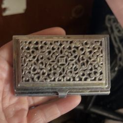 Brighton Serendipity Business Card Case Holder Silver Plated Scroll Design Pouch