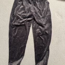 Womens Small Velvet Nicole Richey Grey House Of Harlow 1960 Pants Joggers 