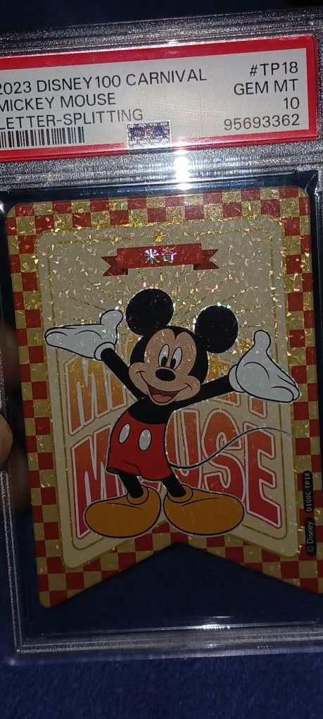 2023 Disney 100 Carnival Mickey Mouse Die Cut Refractor Psa 10 Top Pop 1