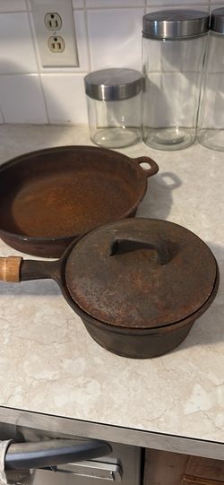 Cast Iron Skillet And Pot