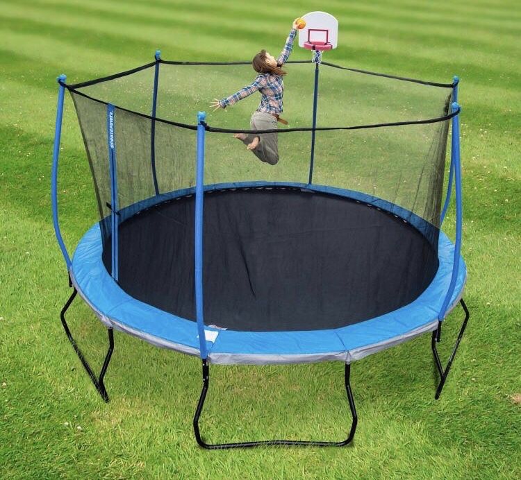 14 ft trampoline with basketball hoop