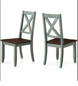 Set Of 2 Maddox Crossing Kitchen Dark Seafoam Finish Seat