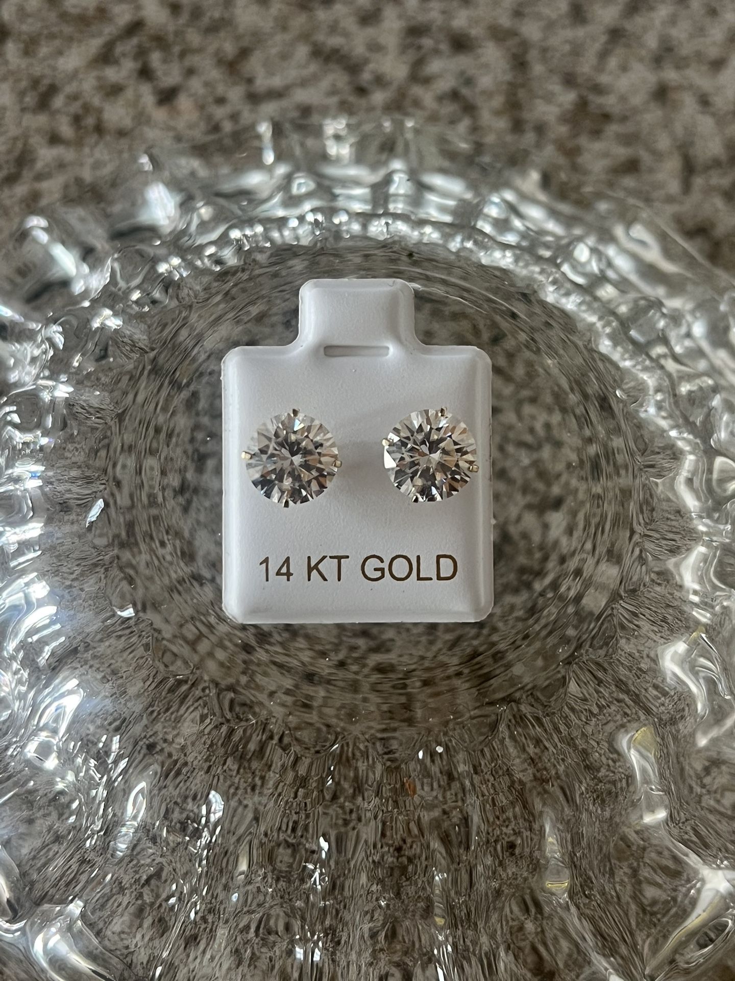 14k Gold GRA certified VVS 1 Moissanite Earrings