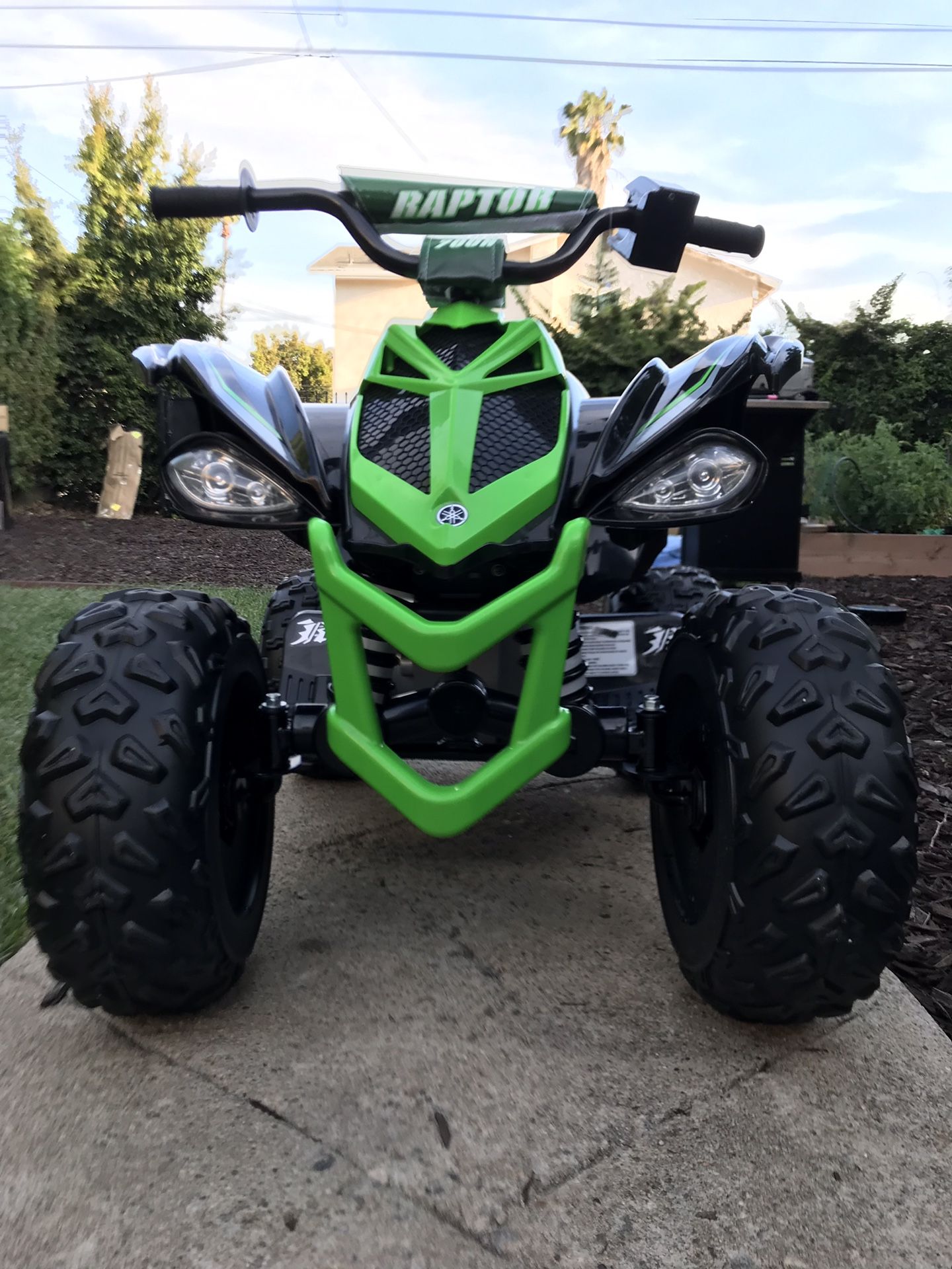 12 Volt Yamaha Raptor Battery Powered Ride-on Black/Green ATV