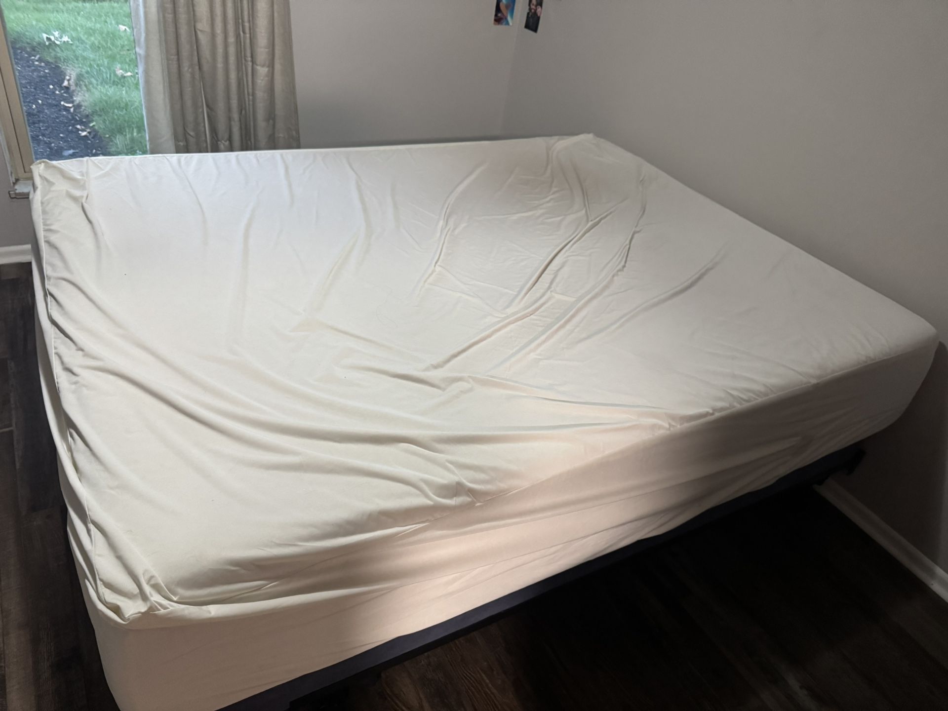 Queen size mattress with bed frame