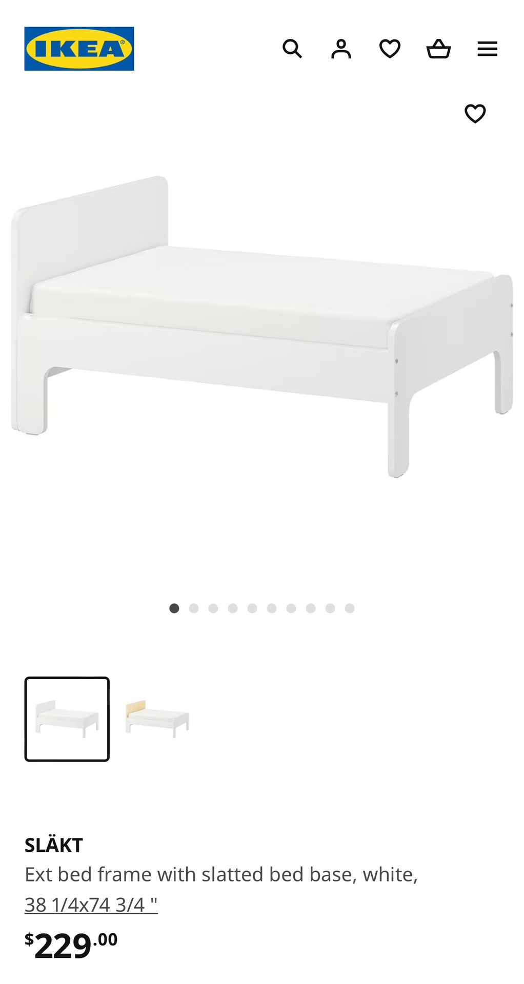 IKEA Kids/ Junior Extendable Bed With Extendable Mattress 