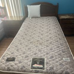 Twin Bed With Headboard And Mattress