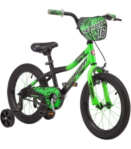 Schwinn Piston 16" Kids' Bike, Green