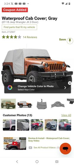 Two-door Jeep cover when top is off