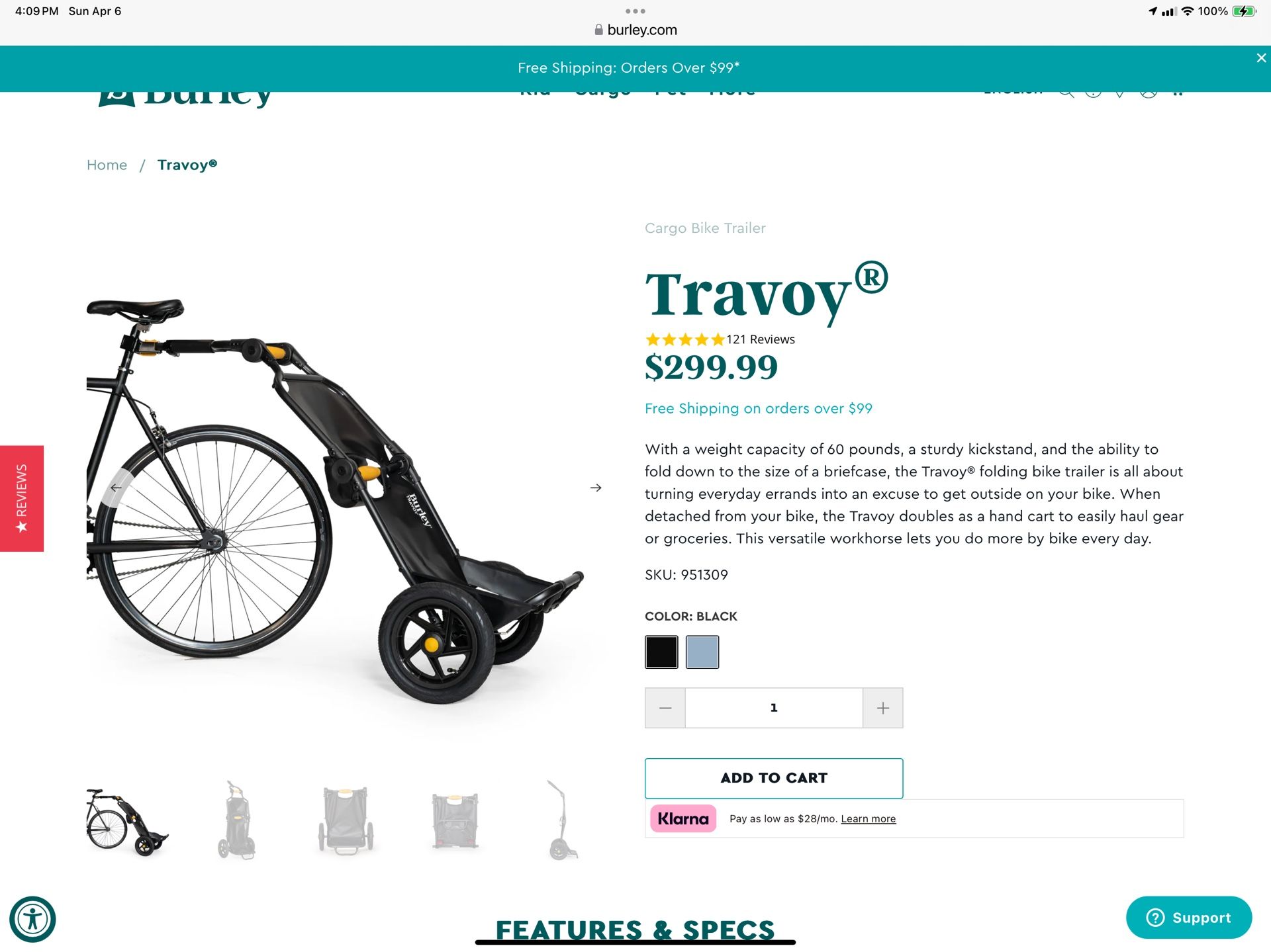 BURLEY TRAVOY BICYCLE TRAILER