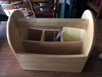 10@ by 6” wooden organizer for stationary or kitchen tools.