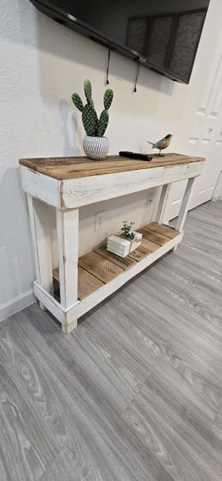 White Wood Console Table 46 Inches