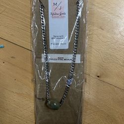 Chain Necklace With Agate Charm 