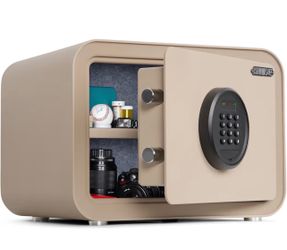 New in box digital Safe Box, 1.0 Cu.ft Heavy Duty Solid Steel Home Safe with Keypad, Small Personal Security Lock Box for Money, Jewelry