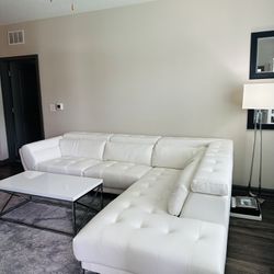 Sectional White REAL LEATHER!