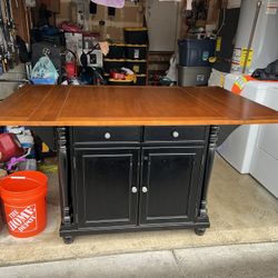 Kitchen Island With Foldable Sides