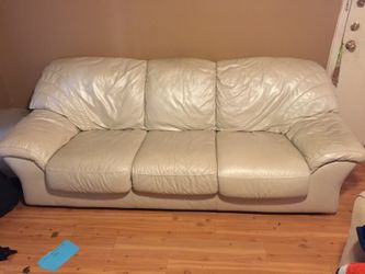 Nice pearl leather couch