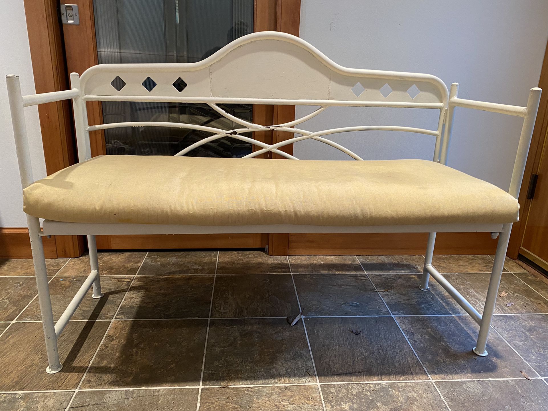 Outdoor / Entryway Bench With Cushion - Pending Pick Up 
