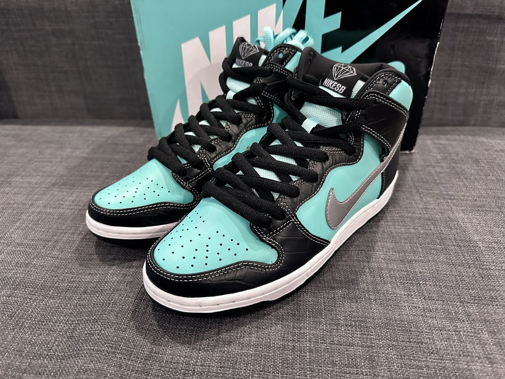 Nike SB Dunk High Diamond Supply Aqua Tiffany Blue Men Size