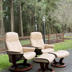 Ekornes Stressless  Chair And Ottoman Set Of 2 