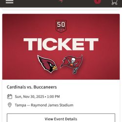 (2) Arizona Cardinals vs. Tampa Bay Buccaneers  3rd Row!  11/30