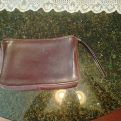 70s Maroon Leather Coach Clutch Bag