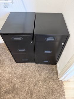 Black Metal Filing Drawer with Lock