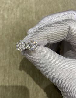 Moissanite Flower cluster earrings