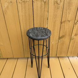 Black Pedestal Plant Stand Side Table