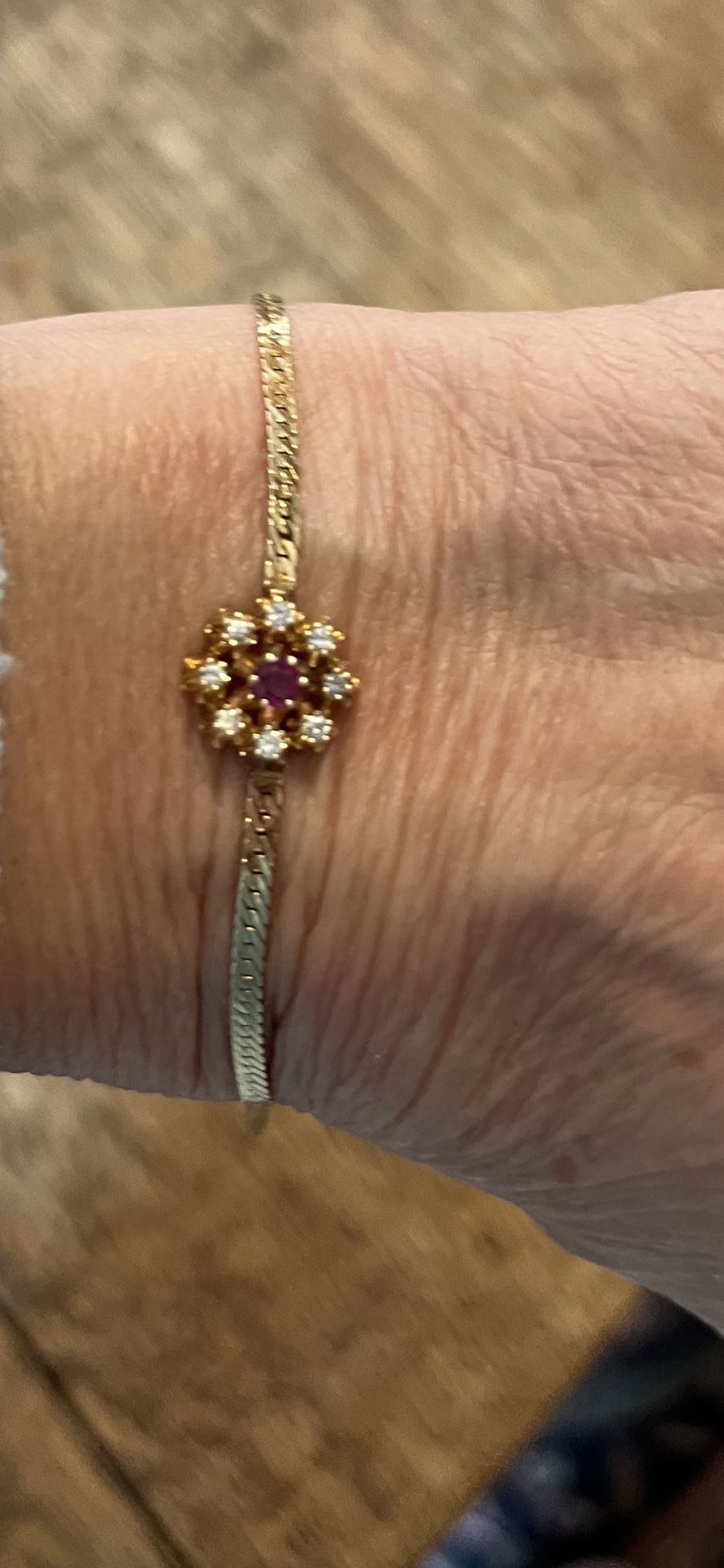 Vintage 14k Ruby And Diamond Bracelet $225