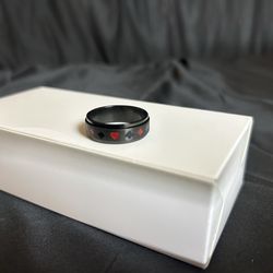 🃏 Men’s Black & Red Poker Suits Ring – Size 13 | Trades Welcome! This bold black ring features all four playing card suits — spades, hearts, clubs & 