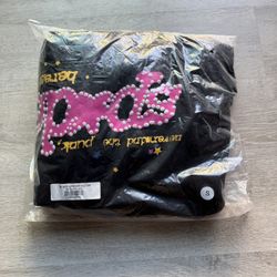 Sp5der Pink V2 Hoodie Black 