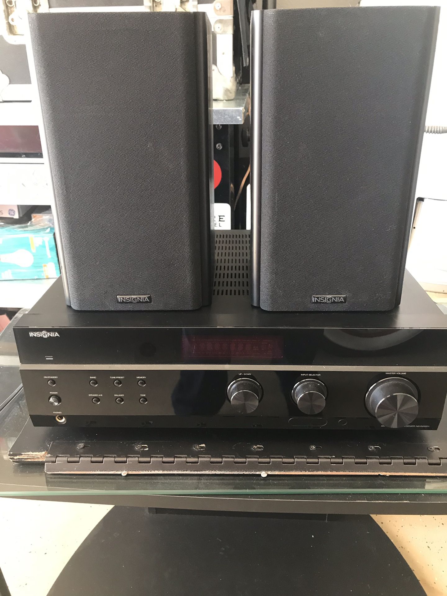 Stereo receiver and book shelf speakers