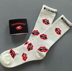 Chrome heart socks (white)