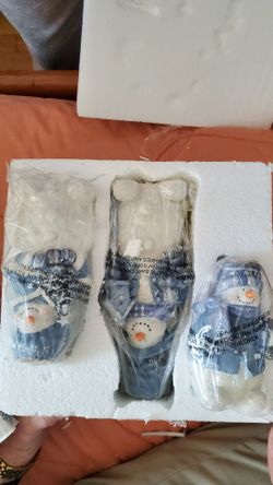 VTG Set of 3 Snowman