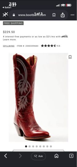 Red Ariat boot