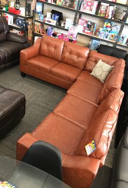 Brand New Leather Brown Sectional