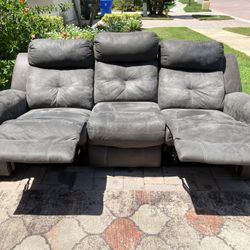 Sofa King Comfortable Gently Used Dark Recliner Sofa For Sale! Free Local Delivery!
