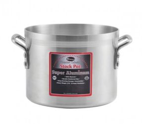 Winco AXS-20 20 Quart Aluminum Stock Pot with Reinforced Rim and Riveted Handles